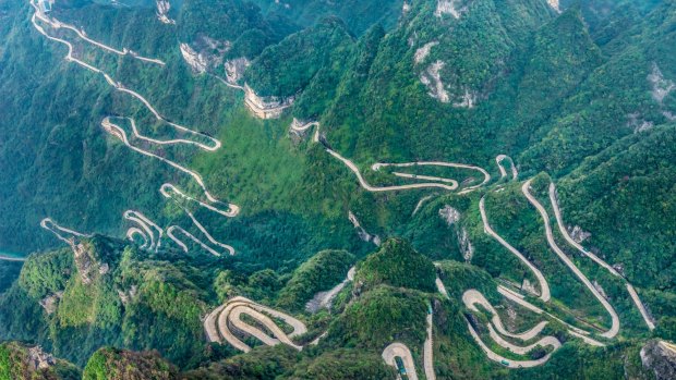 Heaven Linking Avenue of 99 curves at winding Road to The Heaven Gate Zhangjiajie Tianmen Mountain National Park Hunan China credit: istock
one time use for Traveller only