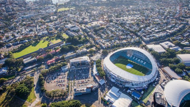 Allianz Stadium at Moore Park, on SCG Trust land.