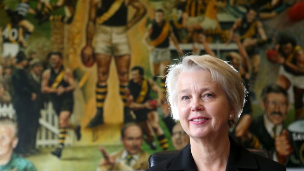 Richmond President Peggy O'Neal at Punt Road today.