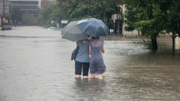 Rain from ex-cyclone Debbie floods Windsor.