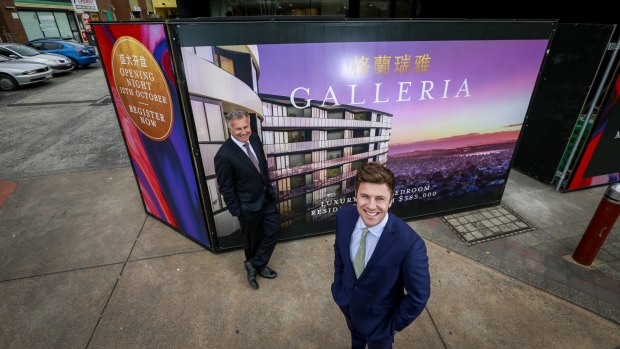 Father and son, John and Lachlan Castran, will sell the 267 Galleria apartments in Glen Waverley and expect them to go fast.