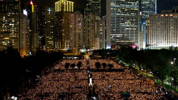 The candlelight vigil in Hong Kong has taken on greater meaning for the city's young after last autumn's pro-democracy demonstrations sharpened their sense of unease with Beijing.