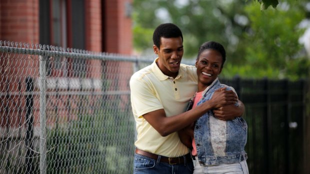 Tika Sumpter, right, and Parker Sawyers in a scene from 