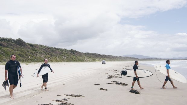 Heading for a surf.