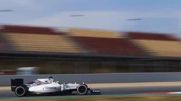 Brazilian Formula 1 driver Felipe Massa of Brazil drives his new Williams during a test session.