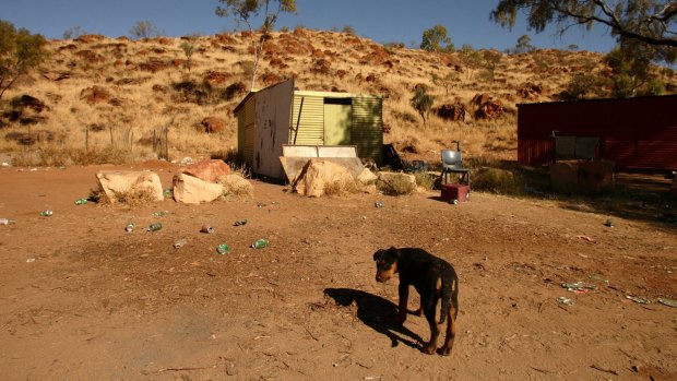 One of several unofficial Aboriginal camps on the outskirts of Alice Springs of 2007.