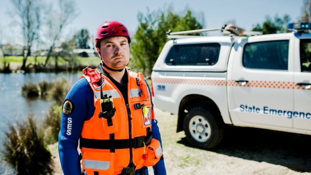 The Queanbeyan SES are helping with floods at Central West NSW and are also preparing for Thursday's wet weather in the ACT region. SES swift-water technician Michael Plumb.