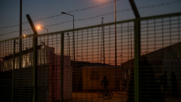 The closed Turkish border gate on Monday in Kilis, Turkey. According to Turkish officials some 35,000 Syrian refugees have massed on the Syrian/Turkish border after fleeing Russian airstrikes and a regime offensive surrounding the city of Aleppo in northern Syria.