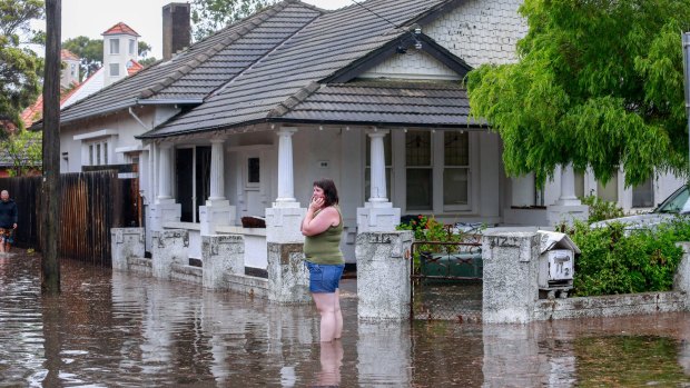 Flooding in Elwood after a heavy rainstorm on December 29, 2016.