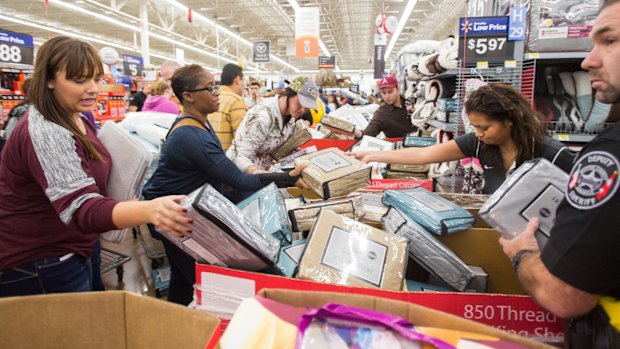 Shoppers looking for Black Friday deals at a Walmart in Arkansas. 