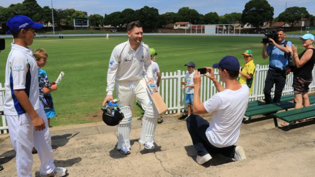 He's back: Former Australian captain Michael Clarke leaves the field after being dismissed in his comeback match for Western Suburbs.