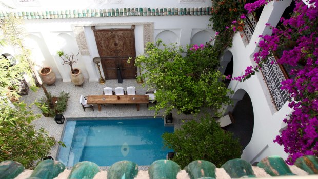 Pool view at Riad Yeux Bleus Marrakesh