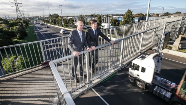 Luke Donnellan and Peter Sammut, Western Distributor Authority, in Yarraville in May.