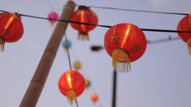 Chinese lanterns celebrate the new year. 
