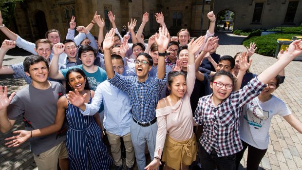 Top-scoring VCE students awarded Melbourne University's Chancellor's Scholarship.