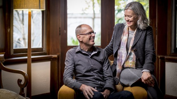 Rob Trinca, pictured with wife Jane Sandow, was diagnosed with dementia in his early 50s. 