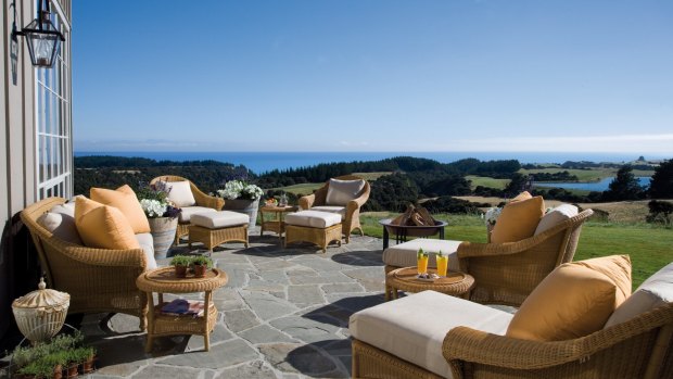 The lodge looks out over Hawke's Bay and the Pacific Ocean.