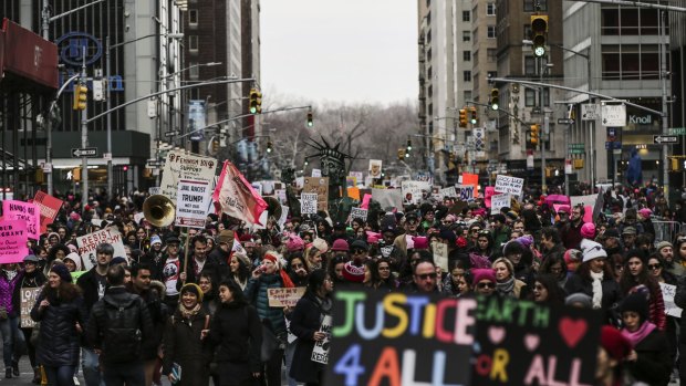 A tectonic shift? The Women's March in New York on January 20.