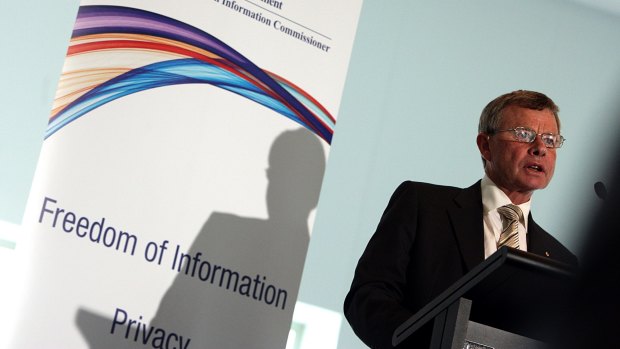 Happier times: Professor John McMillan launches the apparently doomed Office of the Australian Information Commissioner in 2010.