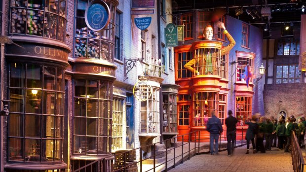Ollivanders wand shop on Diagon Alley took the film team six months to build.