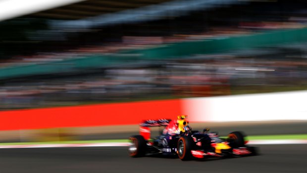 Speedster: Daniil Kvyat of Russia and Red Bull Racing drives during practice for the British GP.