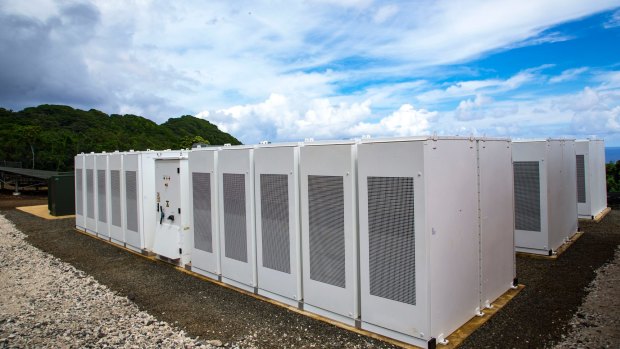 A smaller-scale Tesla battery farm.