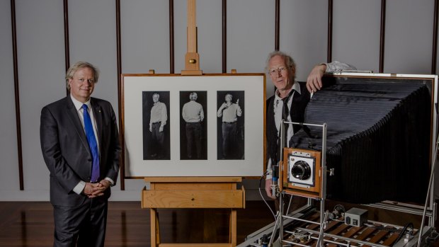 News. 15th October 2015. Professor Brian Schmidt, and photographer David Roberts, with the newly commissioned photographic portrait of Brian Schmidt.

(EMBARGOED UNTIL 6:30pm 15th oct)

The Canberra Times

Photo Jamila Toderas