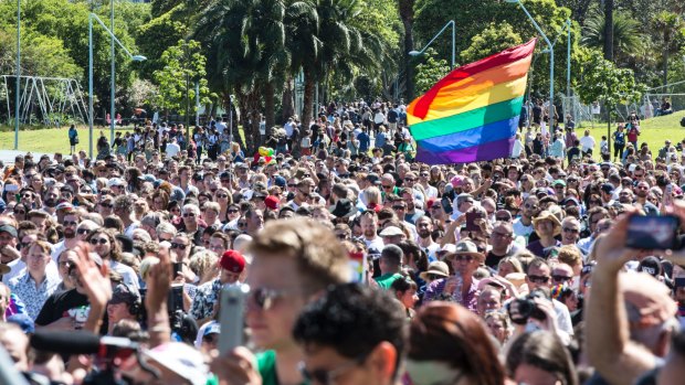 Thousands of people turned out in support of the "yes" vote at Prince Alfred Park on Wednesday.