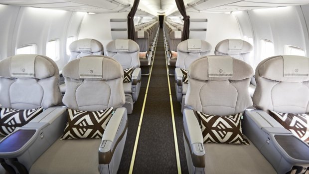 Comfortable but not luxurious: Fiji Airways Boeing 737-800 business class.