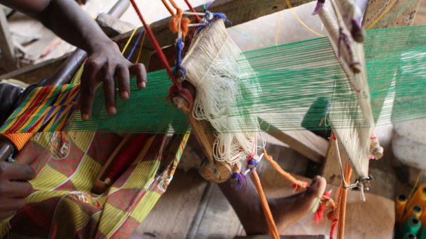 Makers in Ghana at work on the latest Yevu clothing collection.