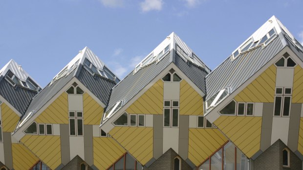 Kubuswoning cube houses created by architect Piet Blom. 