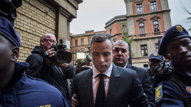 Oscar Pistorius arrives at North Gauteng High Court.