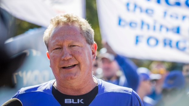 Andrew Forrest will bankroll a new rugby competition.