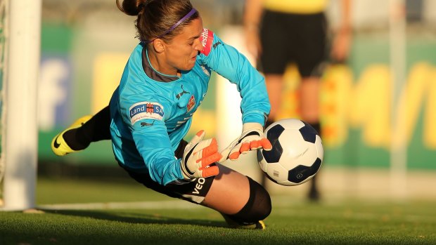Safe hands: Matildas veteran goalkeeper Melissa Barbieri in action for Adelaide United.