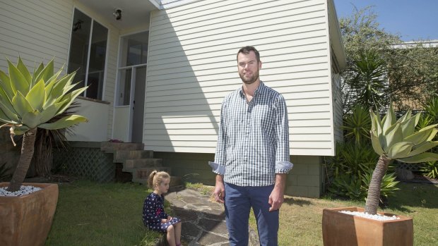 Turning the lending process on its head: Murray Roach (pictured with his four-year-old daughter Olive) used a new website when buying his Narraweena home, that lets lenders bid for your loan so potential borrowers can choose the best mortgage for them.  