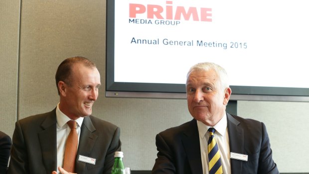 Prime CEO Ian Audsley, left, with John Hartigan, who has taken a 50 per cent cut to his chairman's fee. 