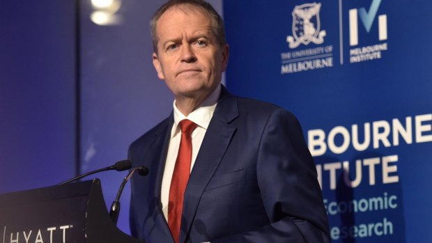 Opposition Leader Bill Shorten's message at the Melbourne Institute was distorted through a "blue-collar worker" lens, but was more effectively targeted than the PM's.