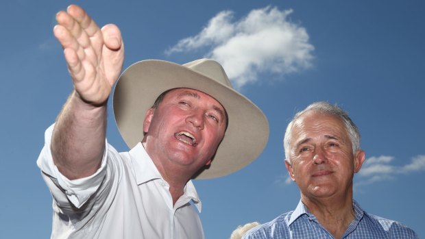 Deputy Prime Minister Barnaby Joyce and Prime Minister Malcolm Turnbull campaigning in Rockhampton in May.