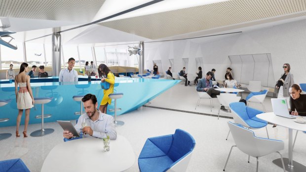 Artist impressions of the new departure area at Canberra Airport.