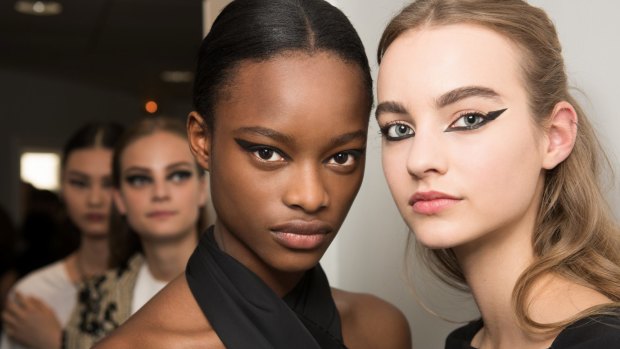 Winged eyeliner has a graphic strength, as seen at the autumn-winter Dior show. 
