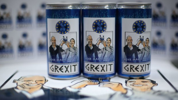 A German firm has registered a vodka lemon drink called Grexit, with Prime Minister Alexis Tsipras and Finance Minister Yanis Varoufakis smiling under the stern face of German Chancellor Angela Merkel.