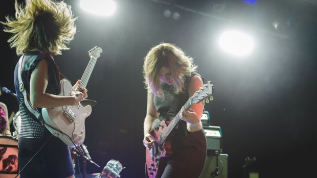 Masterful: Sleater-Kinney's Carrie Brownstein and Corin Tucker overcame early sound issues.