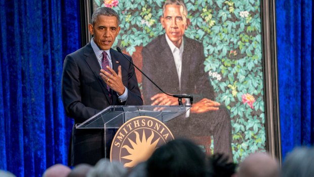 Former president Barack Obama said he had never posed for a portrait before.