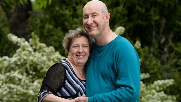Revolutionary trial: Steven, seen here with wife Margot, is undergoing a new trial to treat his rare form of brain cancer.