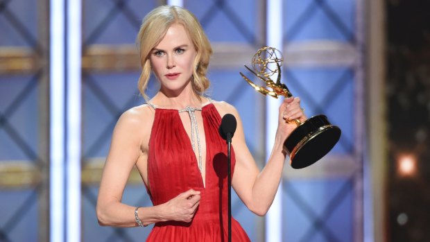 Nicole Kidman accepting the award for outstanding lead actress in a limited series or a movie for Big Little Lies last month.