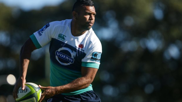 Moved on: Kurtley Beale at training with the Waratahs on Tuesday. 