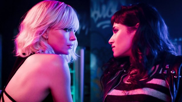 Charlize Theron, left, and Sofia Boutella in Atomic Blonde.