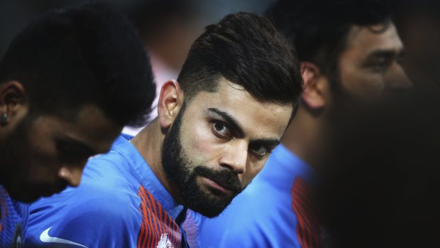 Double century: Virat Kohli, seen here earlier this year in the World Twenty20, became the first Indian to reach 200 outside of India.