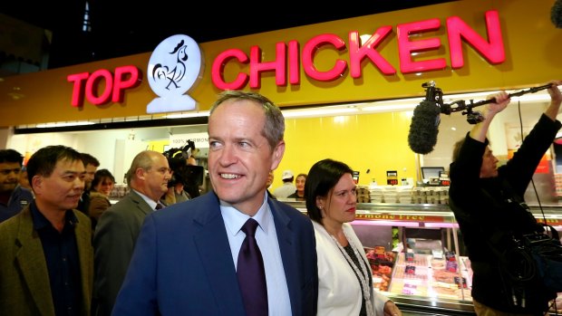 Opposition Leader Bill Shorten didn't avoid the potential pitfalls of a "Top Chicken" store during a recent visit to Melbourne.