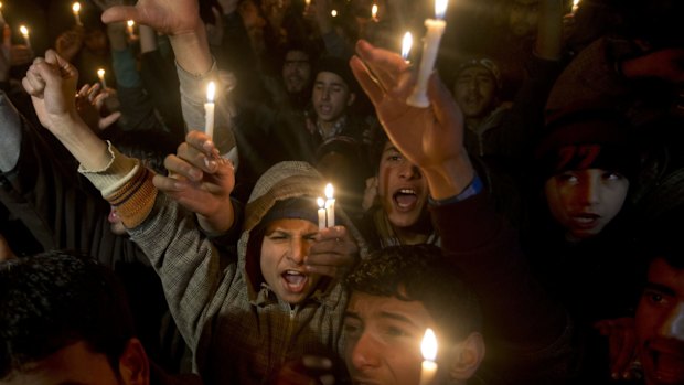 Hundreds of Shiite Muslim in Indian portion of Kashmiri rallied in the Shia dominated areas protesting against Saudi Arabia.